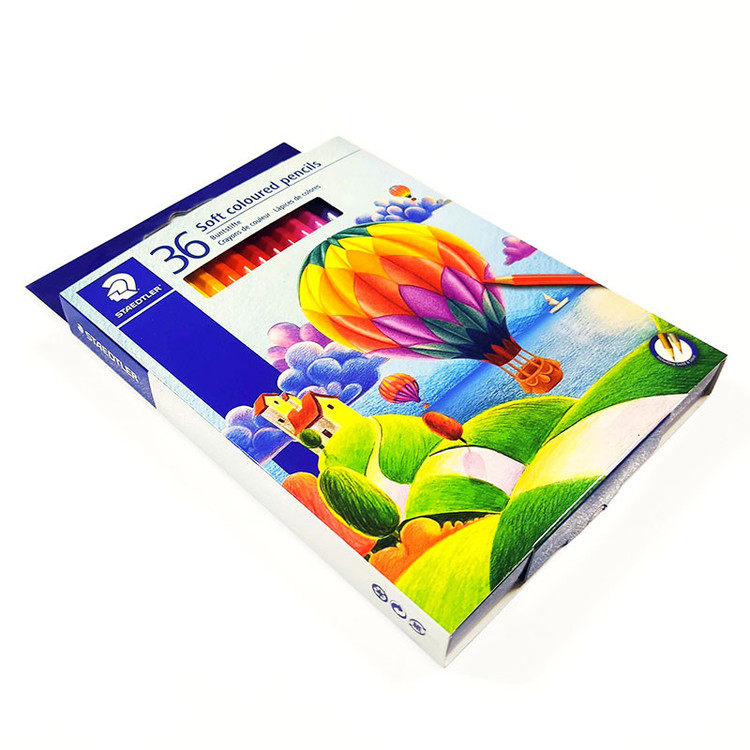 مداد رنگی 36 رنگ استدلر مدل Soft coloured pencils طرح بالنها کد 143C36LJ