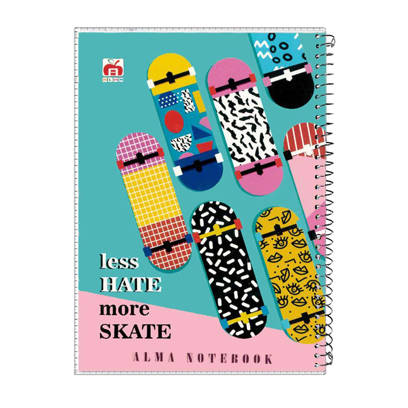 دفتر مشق 40 برگ آلما طرح SKATE مدل طلقی کد 7412